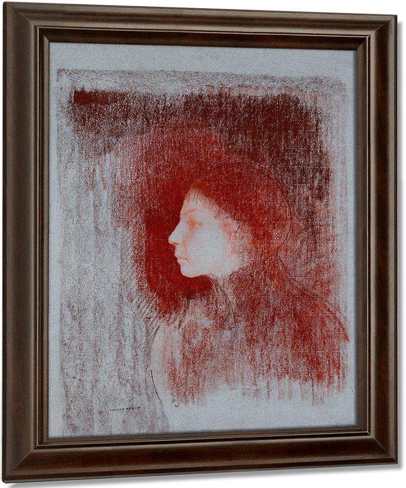 Portrait Of A Youth From The Left By  Redon, Odilon Fine Art Print
