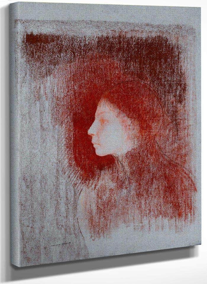 Portrait Of A Youth From The Left By  Redon, Odilon Fine Art Print