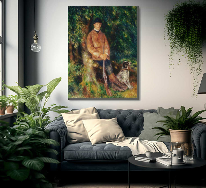 Portrait Of Alfred Berard With His Dog By Pierre August Renoir Fine Art Print