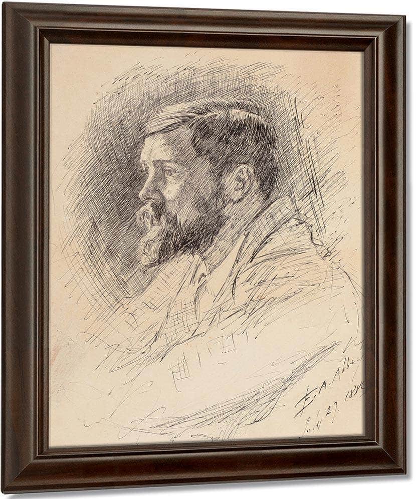 Portrait Of Alfred Parsons R.A. 1886 By Frank Robert Harper Fine Art Print