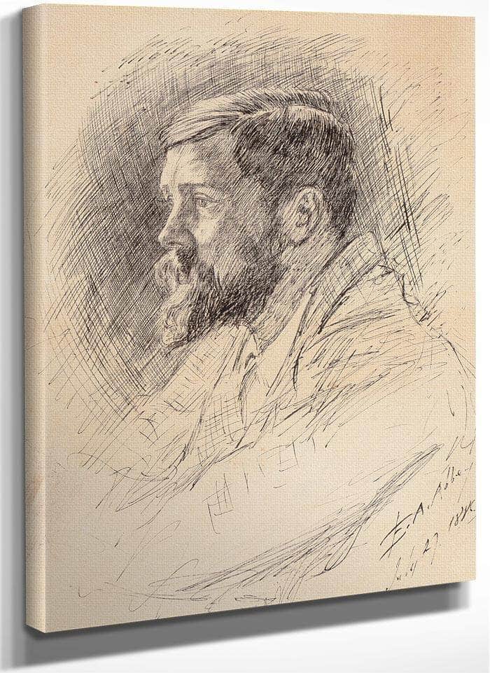 Portrait Of Alfred Parsons R.A. 1886 By Frank Robert Harper Fine Art Print