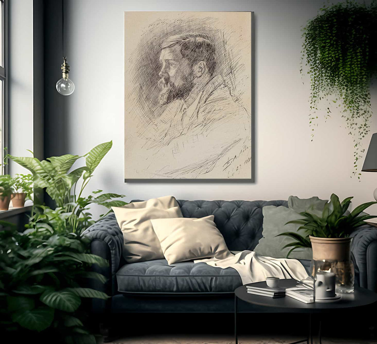 Portrait Of Alfred Parsons R.A. 1886 By Frank Robert Harper Fine Art Print