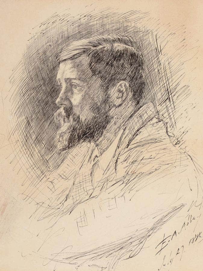 Portrait Of Alfred Parsons R.A. 1886 By Frank Robert Harper Fine Art Print