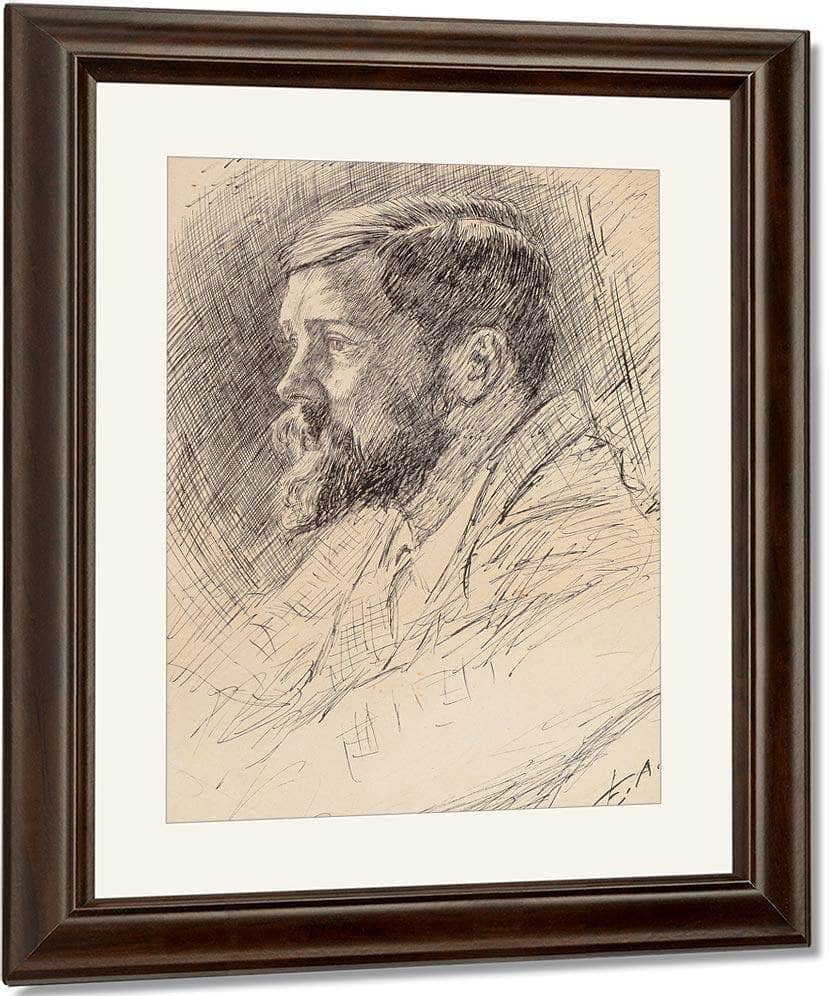 Portrait Of Alfred Parsons R.A. 1886 By Frank Robert Harper Fine Art Print