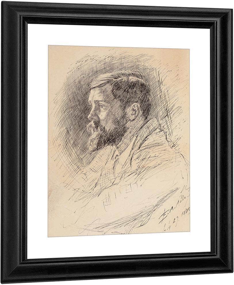 Portrait Of Alfred Parsons R.A. 1886 By Frank Robert Harper Fine Art Print