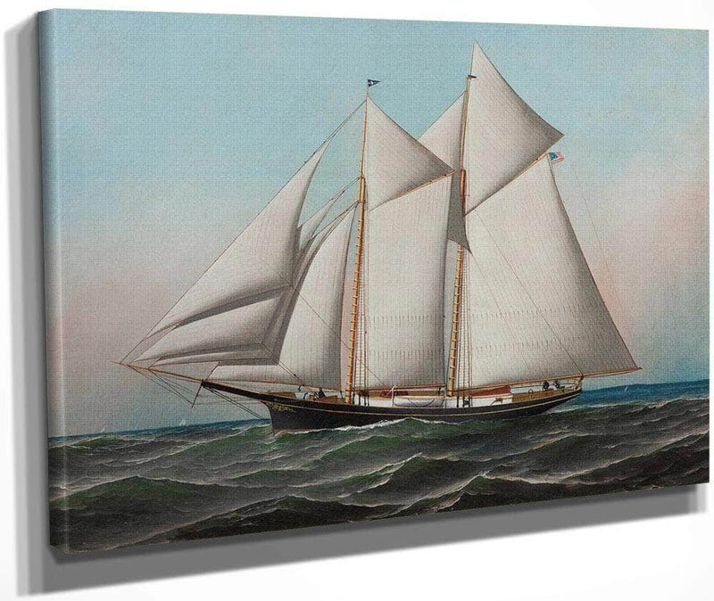 Portrait Of An American Yacht Flying Flag Of Ny Yacht Club 188 By Antonio Jacobsen Fine Art Print