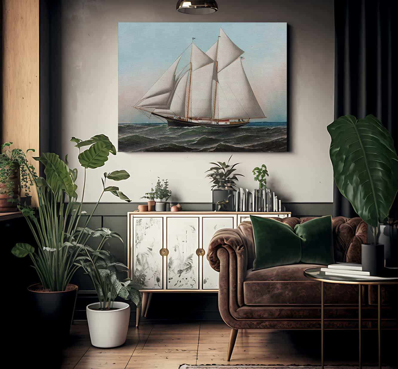 Portrait Of An American Yacht Flying Flag Of Ny Yacht Club 188 By Antonio Jacobsen Fine Art Print