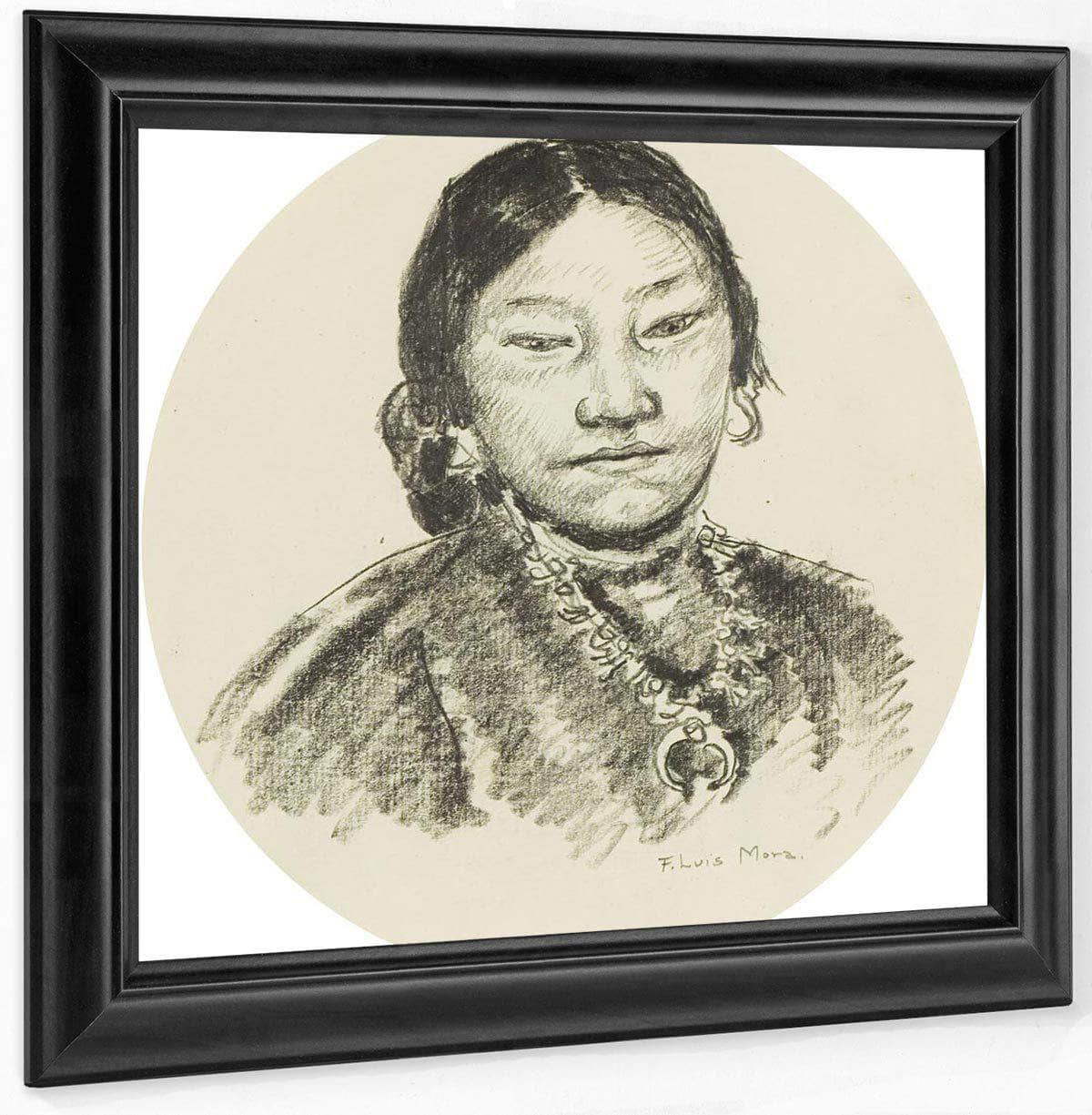 Portrait Of An Indian Woman By Francis Luis Mora Fine Art Print