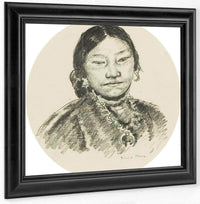 Portrait Of An Indian Woman By Francis Luis Mora Fine Art Print