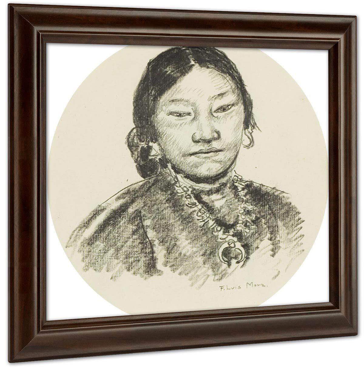 Portrait Of An Indian Woman By Francis Luis Mora Fine Art Print