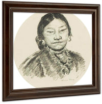 Portrait Of An Indian Woman By Francis Luis Mora Fine Art Print