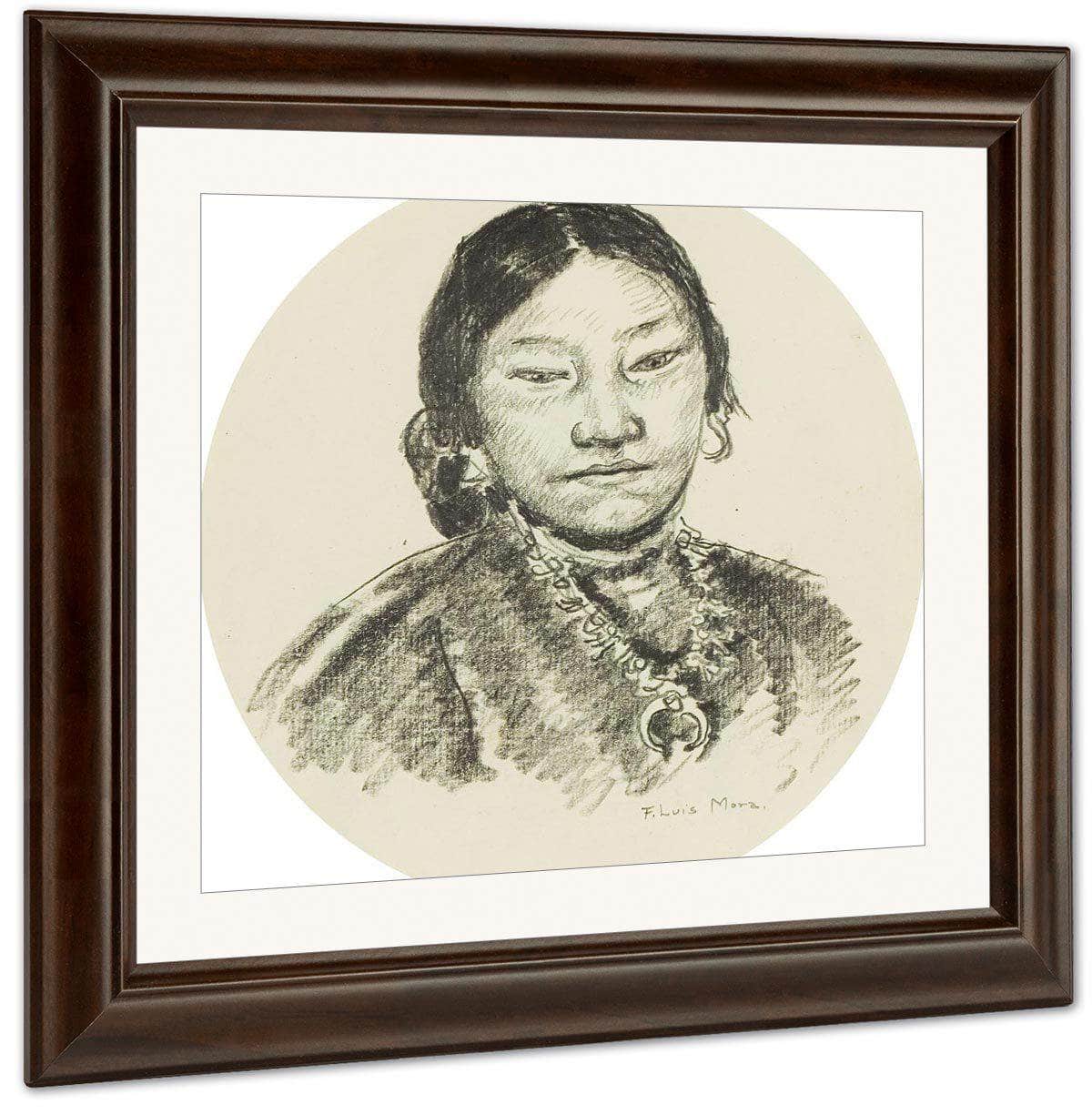 Portrait Of An Indian Woman By Francis Luis Mora Fine Art Print