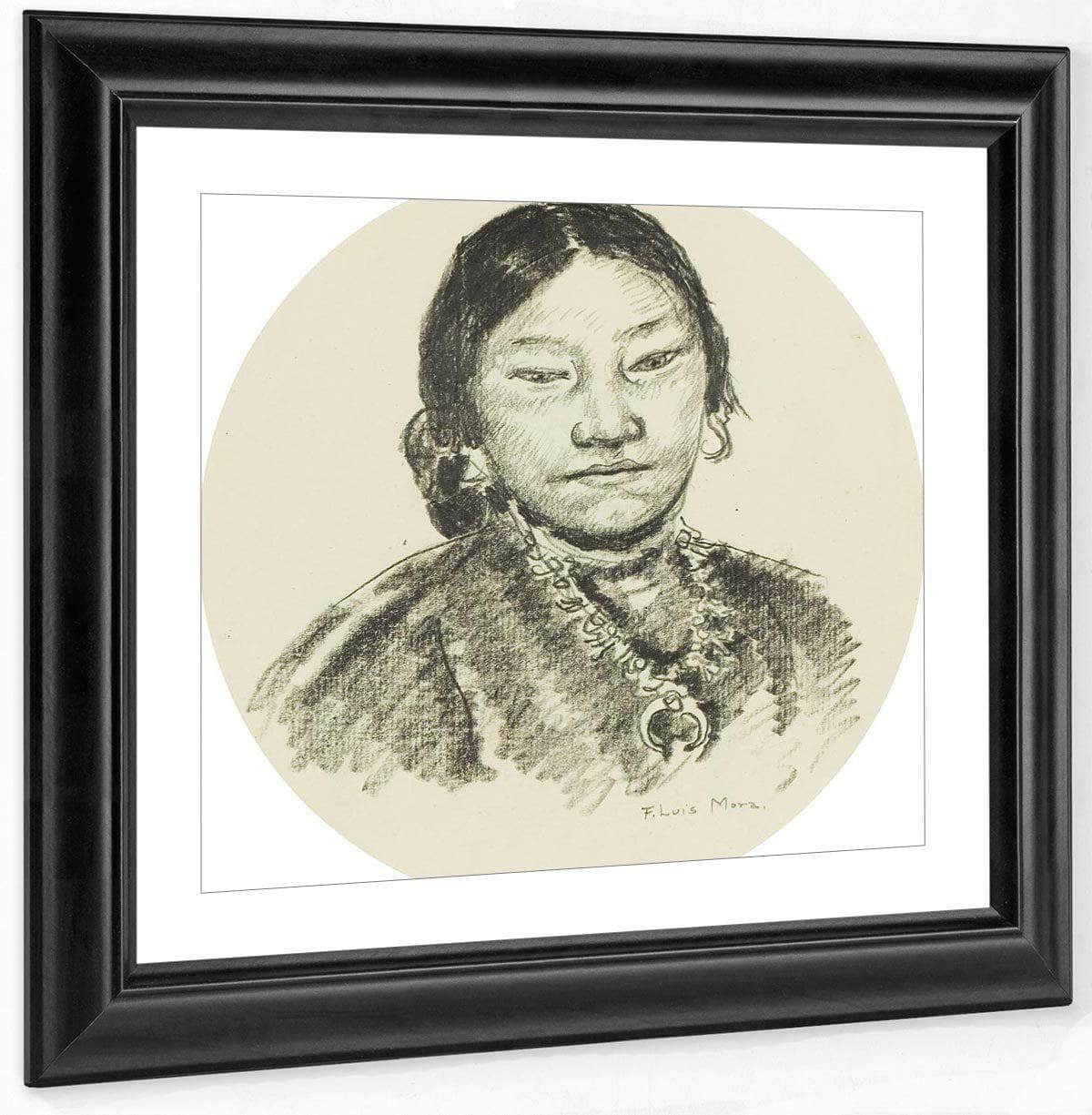 Portrait Of An Indian Woman By Francis Luis Mora Fine Art Print
