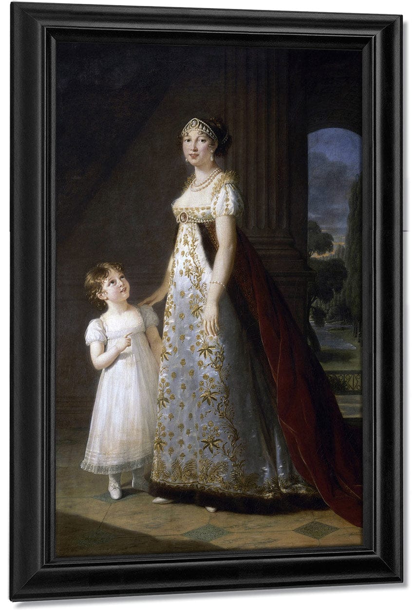 Portrait Of Caroline Murat With Her Daughter Letizia 1807 By Elisabeth Vigee Le Brun Fine Art Print