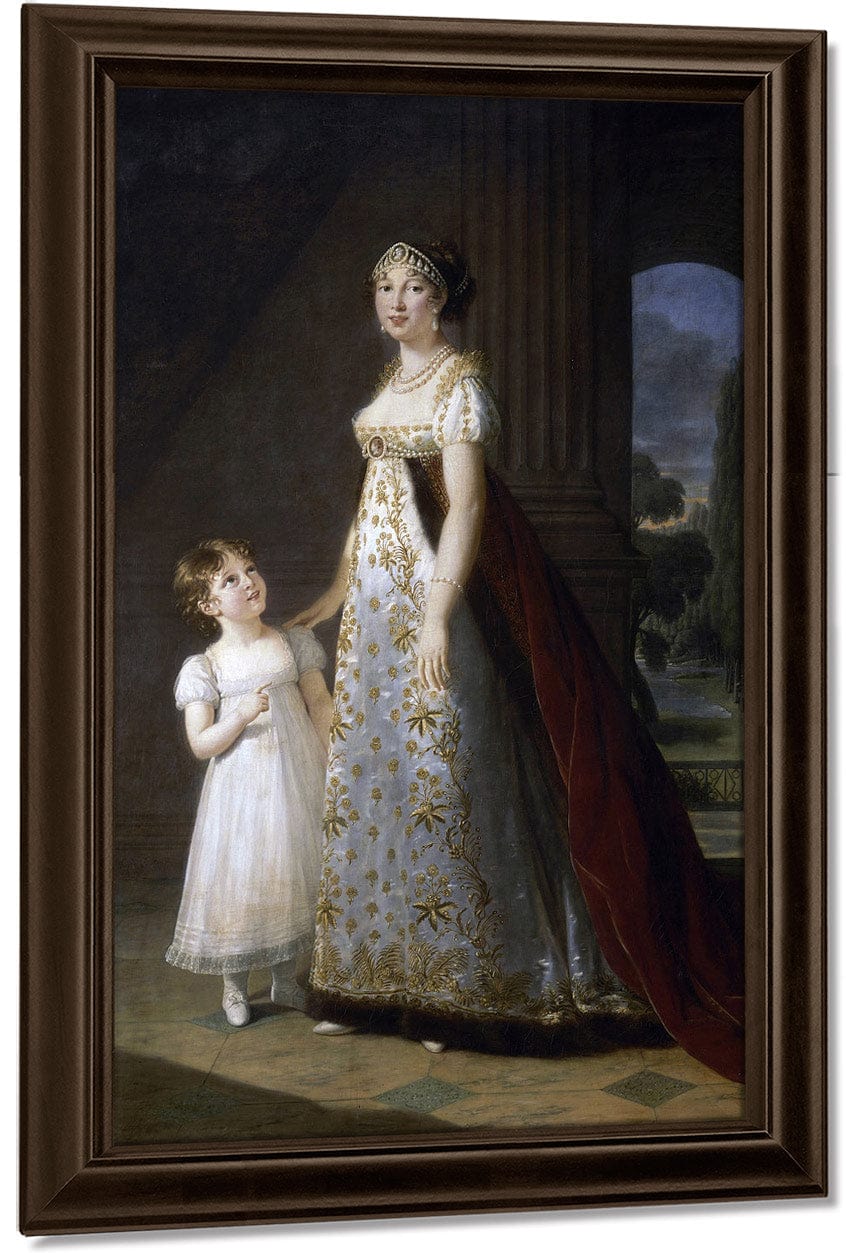 Portrait Of Caroline Murat With Her Daughter Letizia 1807 By Elisabeth Vigee Le Brun Fine Art Print