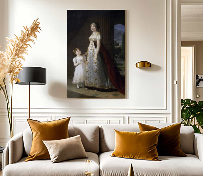Portrait Of Caroline Murat With Her Daughter Letizia 1807 By Elisabeth Vigee Le Brun Fine Art Print