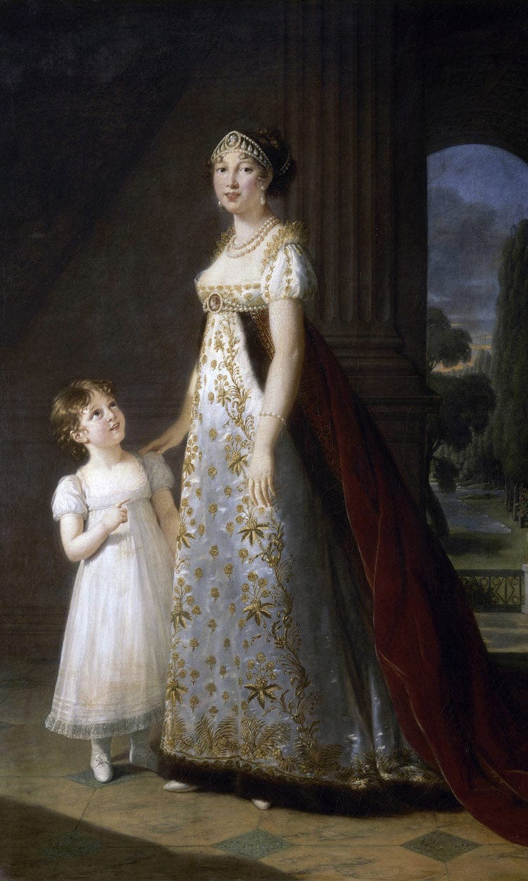 Portrait Of Caroline Murat With Her Daughter Letizia 1807 By Elisabeth Vigee Le Brun Fine Art Print