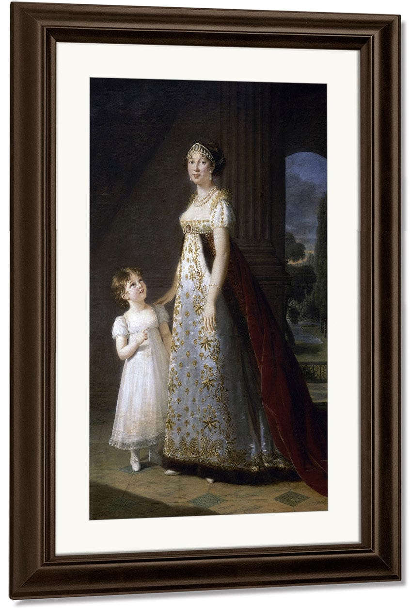Portrait Of Caroline Murat With Her Daughter Letizia 1807 By Elisabeth Vigee Le Brun Fine Art Print