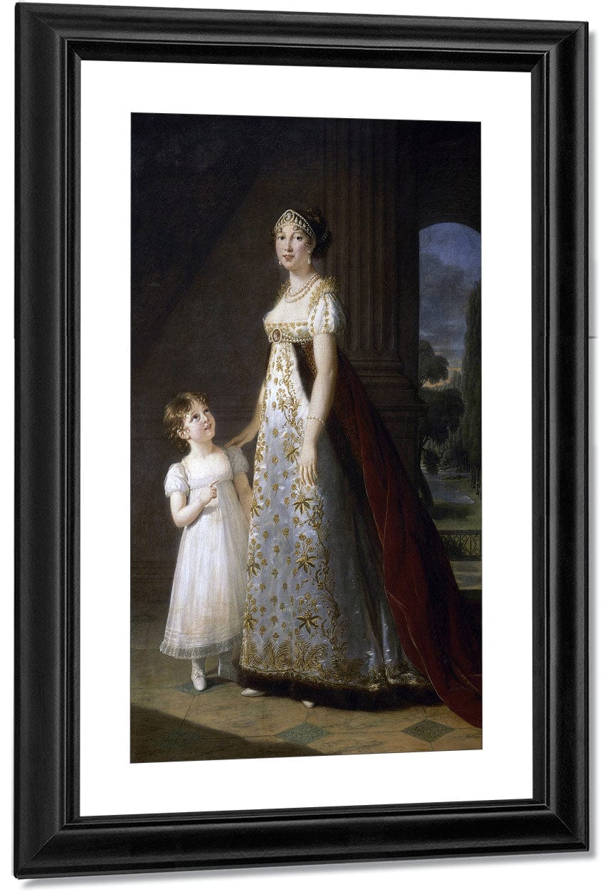 Portrait Of Caroline Murat With Her Daughter Letizia 1807 By Elisabeth Vigee Le Brun Fine Art Print