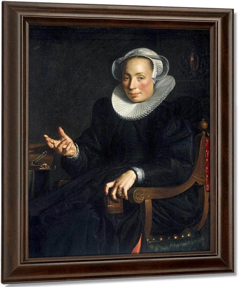 Portrait Of Christina Wtewael Van Halen (1568 1629) By Joachim Wtewael Fine Art Print