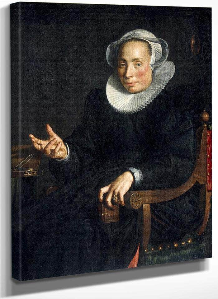 Portrait Of Christina Wtewael Van Halen (1568 1629) By Joachim Wtewael Fine Art Print