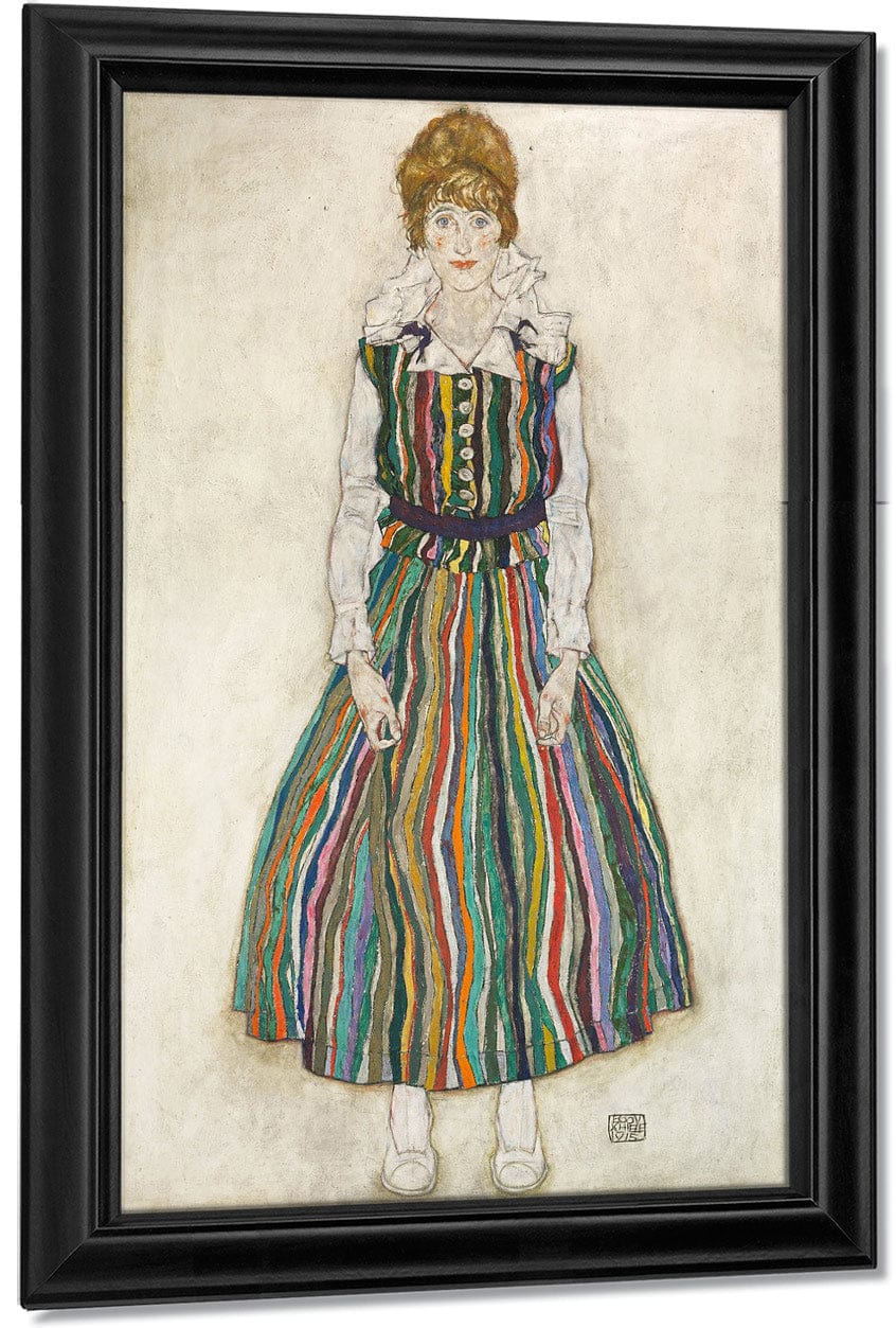 Portrait Of Edith Schiele The Artists Wife 1915 180X110Cm Haags Gemeentemuseum By Egon Schiele Fine Art Print