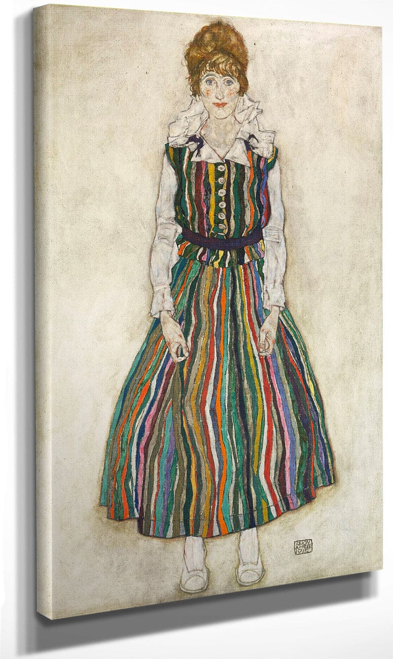 Portrait Of Edith Schiele The Artists Wife 1915 180X110Cm Haags Gemeentemuseum By Egon Schiele Fine Art Print