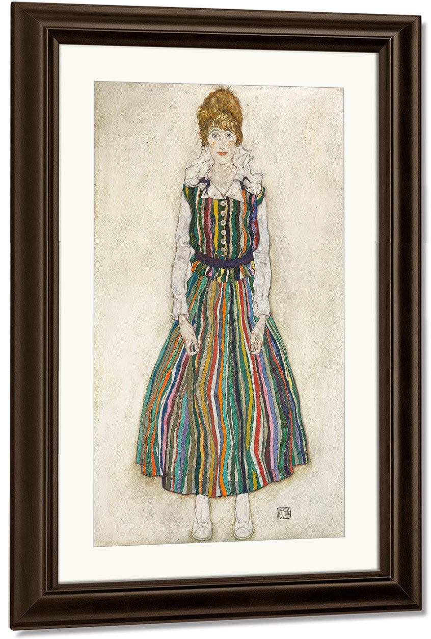 Portrait Of Edith Schiele The Artists Wife 1915 180X110Cm Haags Gemeentemuseum By Egon Schiele Fine Art Print