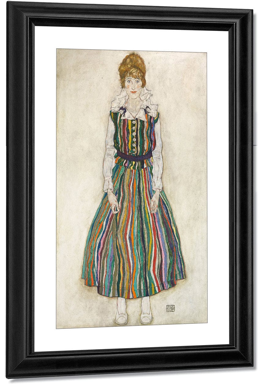 Portrait Of Edith Schiele The Artists Wife 1915 180X110Cm Haags Gemeentemuseum By Egon Schiele Fine Art Print