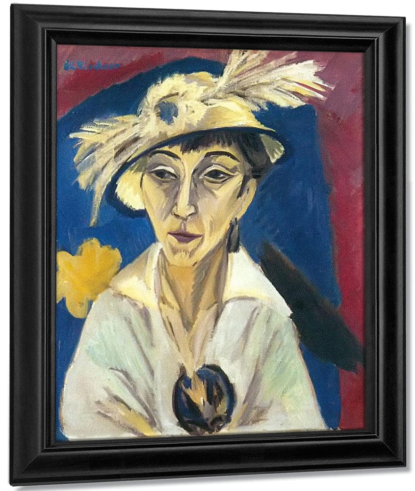 Portrait Of Erna Schilling (Lady With Hat Sick Woman) By Ernst Ludwig Kirchner Fine Art Print
