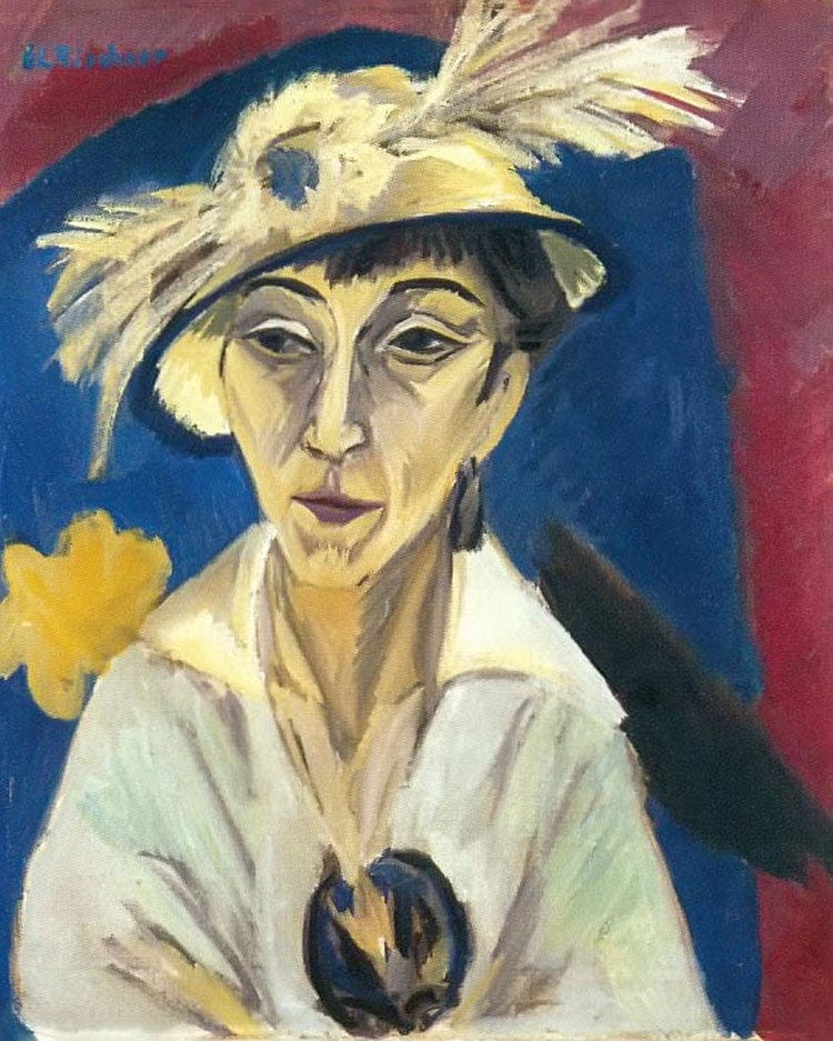 Portrait Of Erna Schilling (Lady With Hat Sick Woman) By Ernst Ludwig Kirchner Fine Art Print