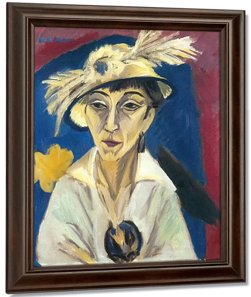 Portrait Of Erna Schilling (Lady With Hat Sick Woman) By Ernst Ludwig Kirchner Fine Art Print