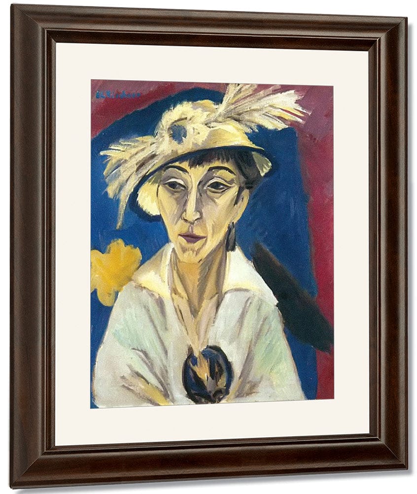 Portrait Of Erna Schilling (Lady With Hat Sick Woman) By Ernst Ludwig Kirchner Fine Art Print