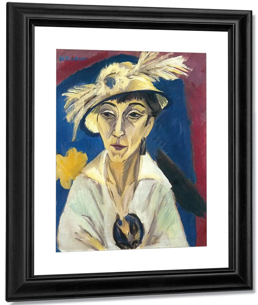 Portrait Of Erna Schilling (Lady With Hat Sick Woman) By Ernst Ludwig Kirchner Fine Art Print