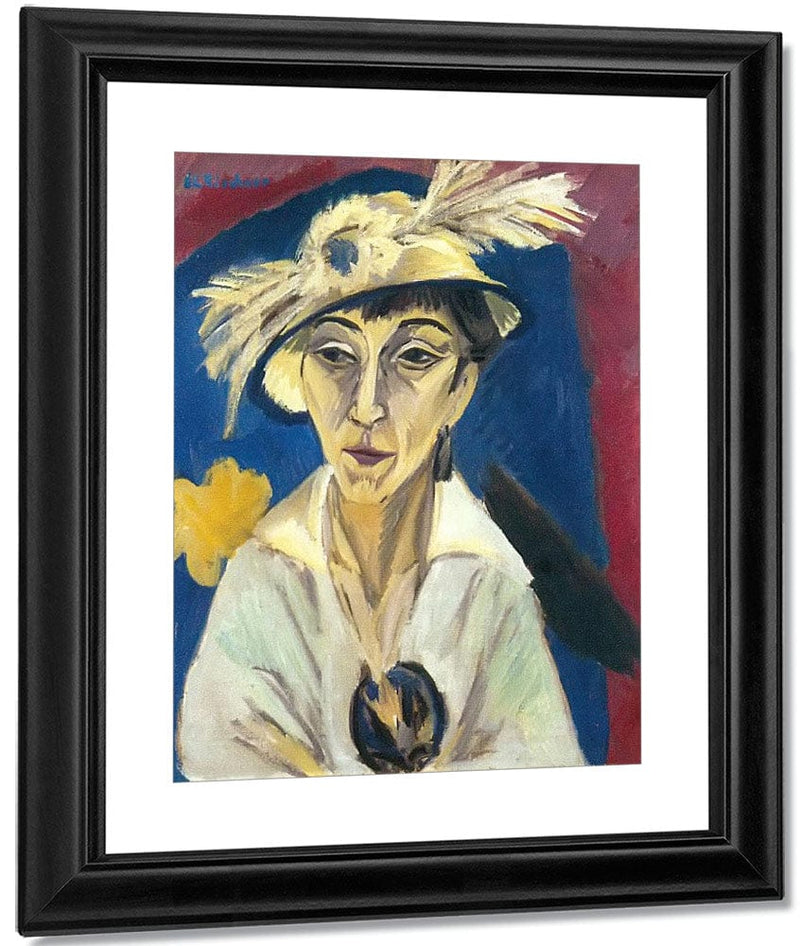Portrait Of Erna Schilling (Lady With Hat Sick Woman) By Ernst Ludwig Kirchner Fine Art Print