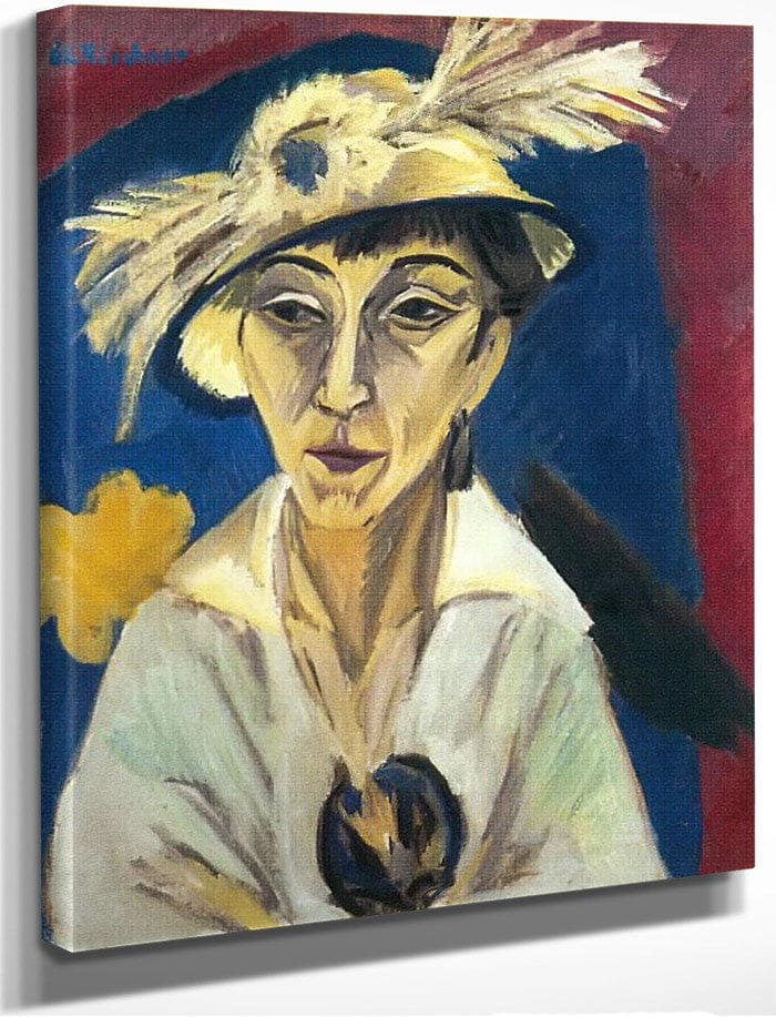 Portrait Of Erna Schilling (Lady With Hat Sick Woman) By Ernst Ludwig Kirchner Fine Art Print