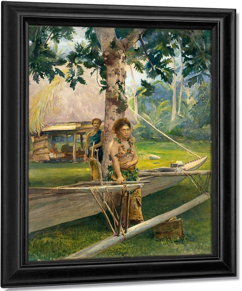 Portrait Of Faase The Taupo Or Official Virgin Of Fagaloa Bay And Her Duenna Samoa By John La Farge Fine Art Print