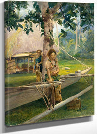 Portrait Of Faase The Taupo Or Official Virgin Of Fagaloa Bay And Her Duenna Samoa By John La Farge Fine Art Print