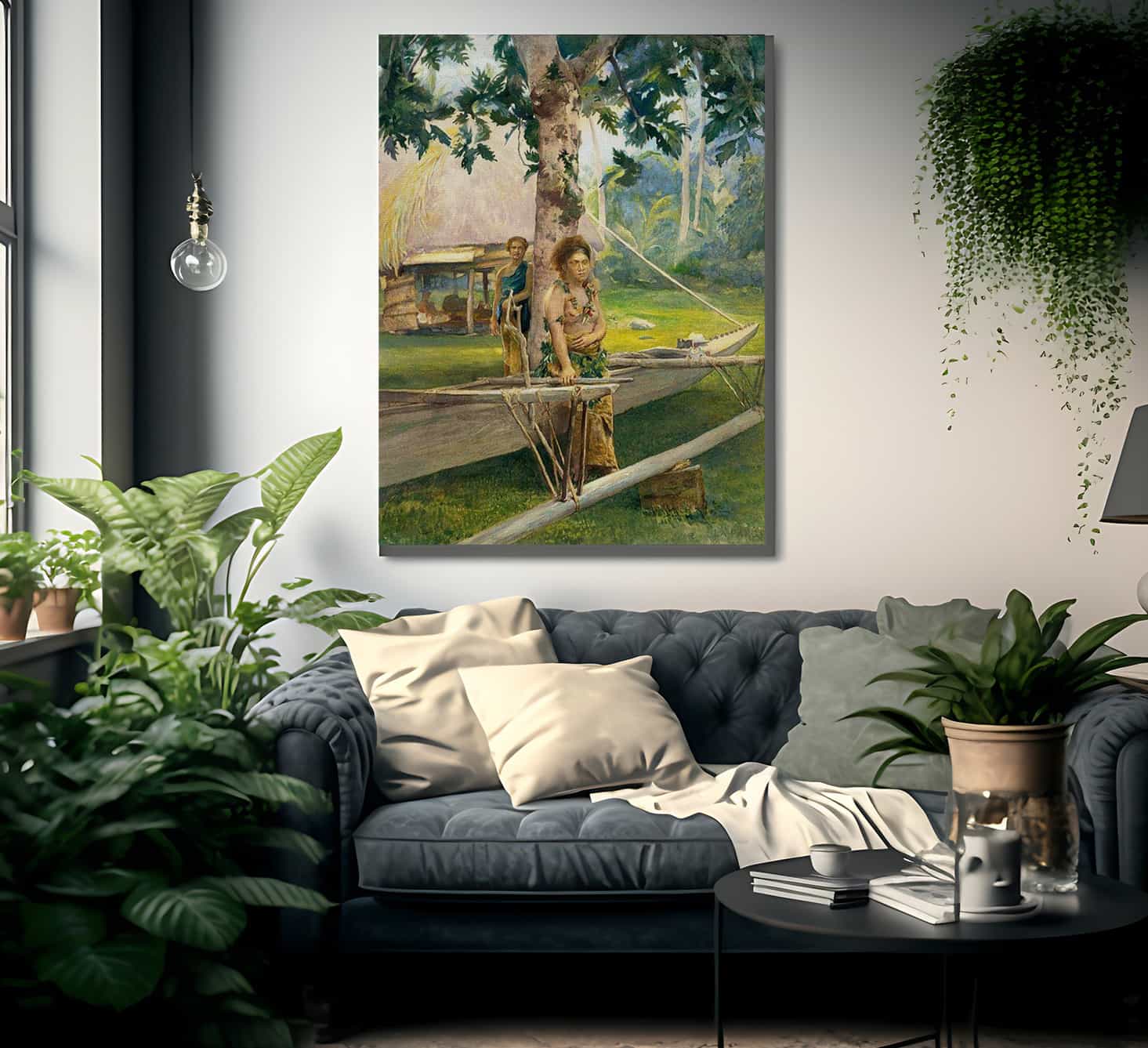 Portrait Of Faase The Taupo Or Official Virgin Of Fagaloa Bay And Her Duenna Samoa By John La Farge Fine Art Print