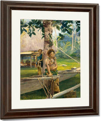 Portrait Of Faase The Taupo Or Official Virgin Of Fagaloa Bay And Her Duenna Samoa By John La Farge Fine Art Print