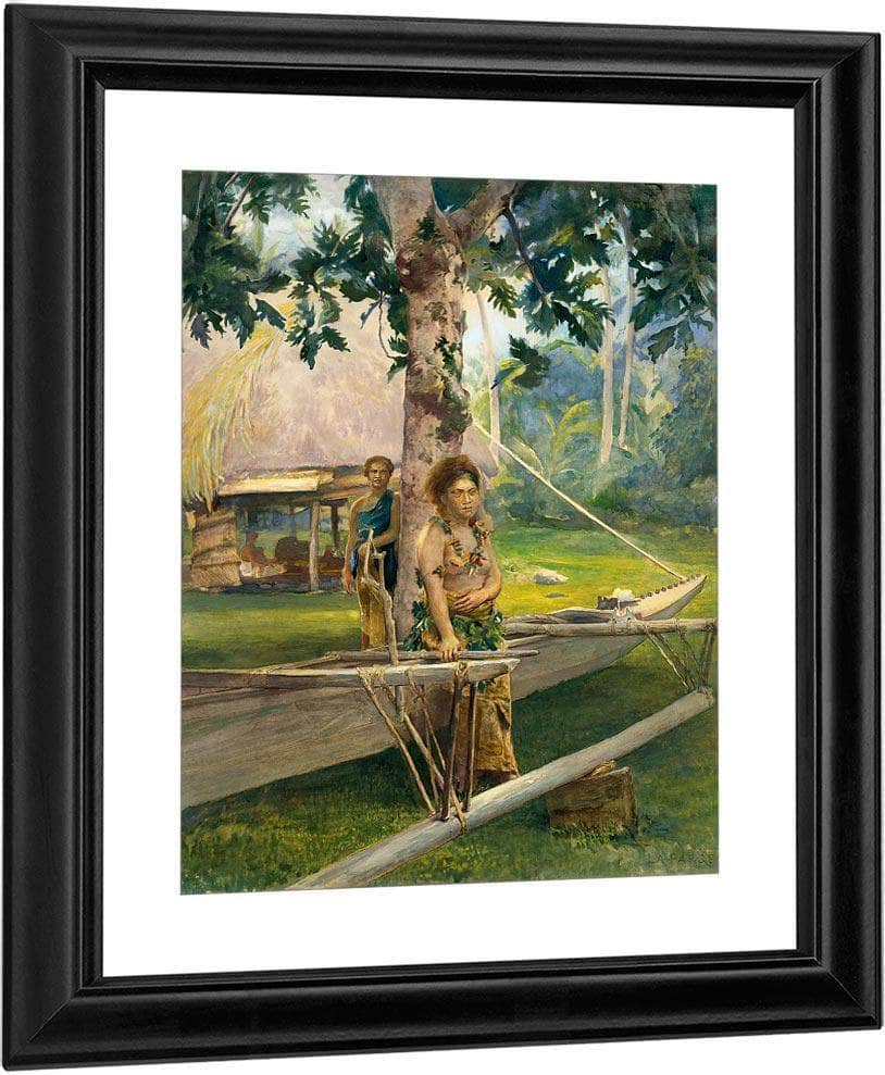 Portrait Of Faase The Taupo Or Official Virgin Of Fagaloa Bay And Her Duenna Samoa By John La Farge Fine Art Print