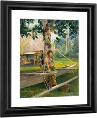 Portrait Of Faase The Taupo Or Official Virgin Of Fagaloa Bay And Her Duenna Samoa By John La Farge Fine Art Print