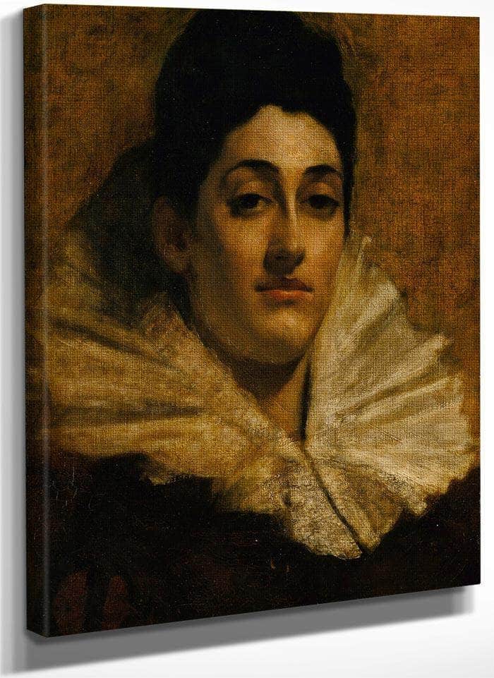 Portrait Of Frances C. Houston By Thomas Wilmer Dewing Fine Art Print