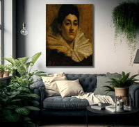 Portrait Of Frances C. Houston By Thomas Wilmer Dewing Fine Art Print