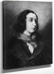 Portrait Of George Sand By Ferdinand Victor Eugene Delacroix Fine Art Print
