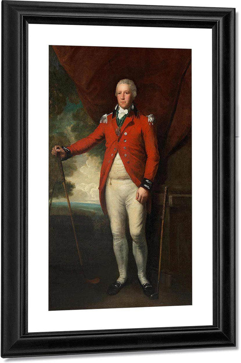 Portrait Of Henry Callender Standing Full Length In A Landscape In The Attire Of Captain General Of The Blackheath Golf Club, Holding A Wooden Headed Spoon With A Metal Headed Blade Putter By His Side By William Henry Walker Fine Art Print