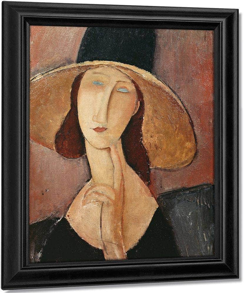 Portrait Of Jeanne Hebuterne In A Large Hat By Amedeo Modigliani Fine Art Print