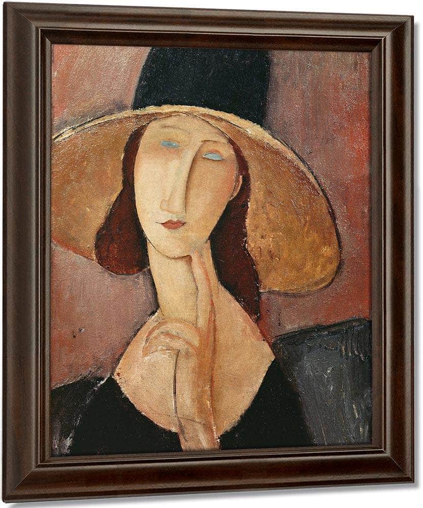 Portrait Of Jeanne Hebuterne In A Large Hat By Amedeo Modigliani Fine Art Print