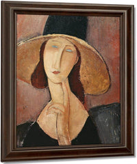 Portrait Of Jeanne Hebuterne In A Large Hat By Amedeo Modigliani Fine Art Print