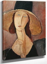 Portrait Of Jeanne Hebuterne In A Large Hat By Amedeo Modigliani Fine Art Print